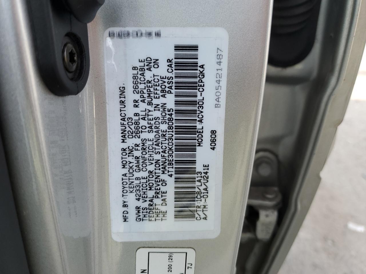 2003 TOYOTA CAMRY