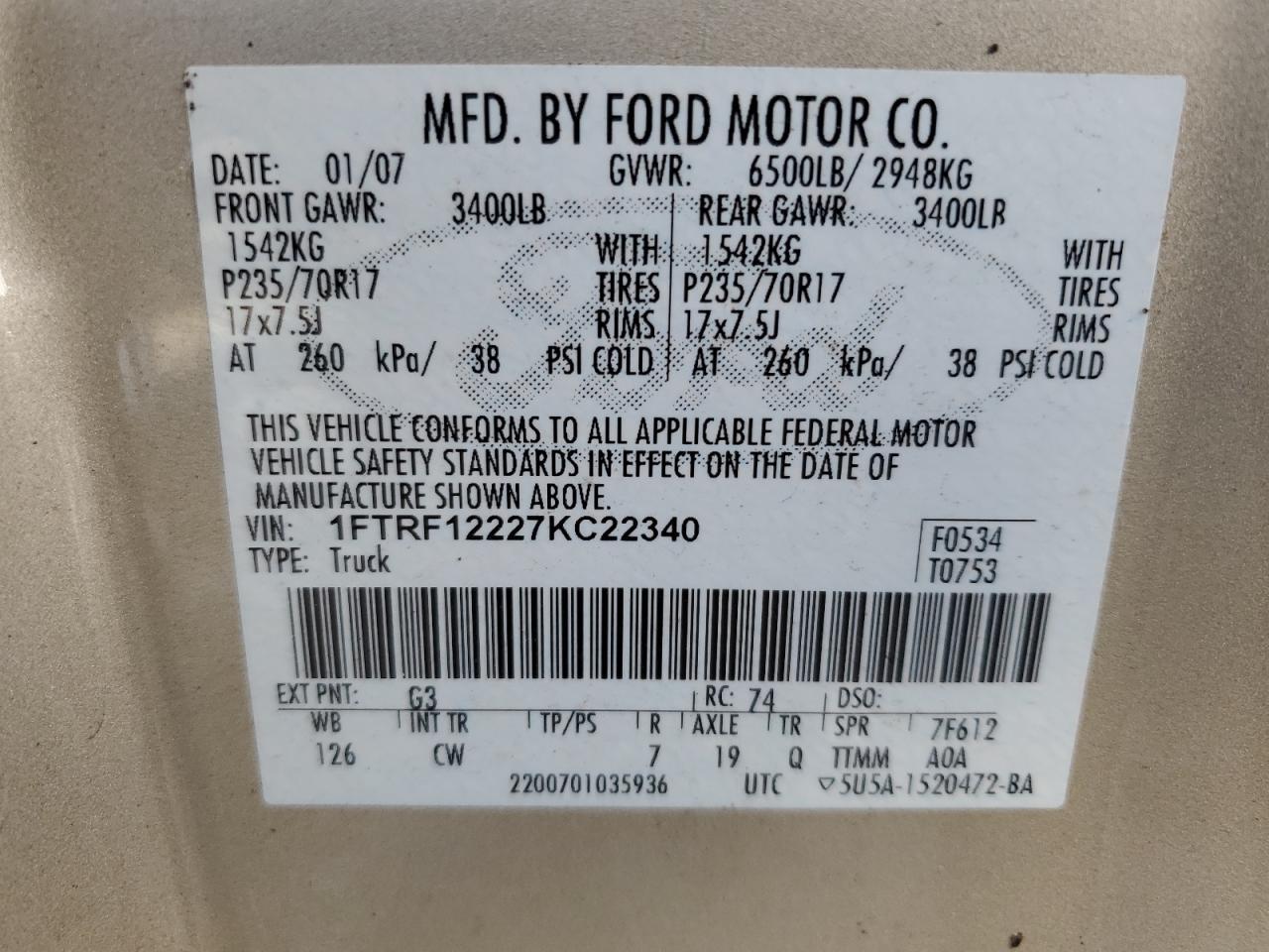 2007 FORD F-150