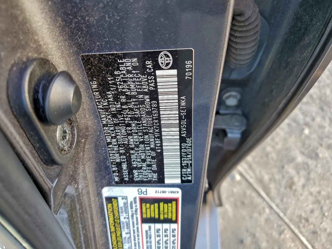 2012 TOYOTA CAMRY