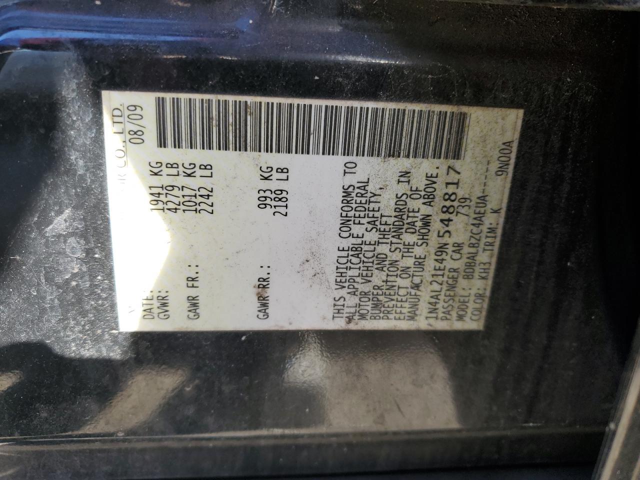 2009 NISSAN ALTIMA