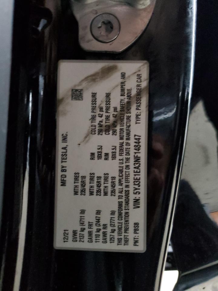 2022 TESLA MODEL 3