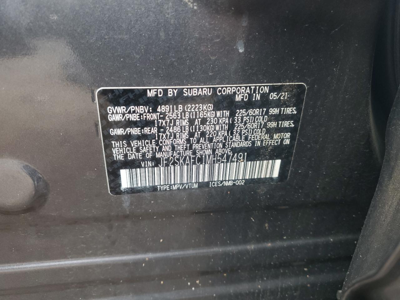 2021 SUBARU FORESTER
