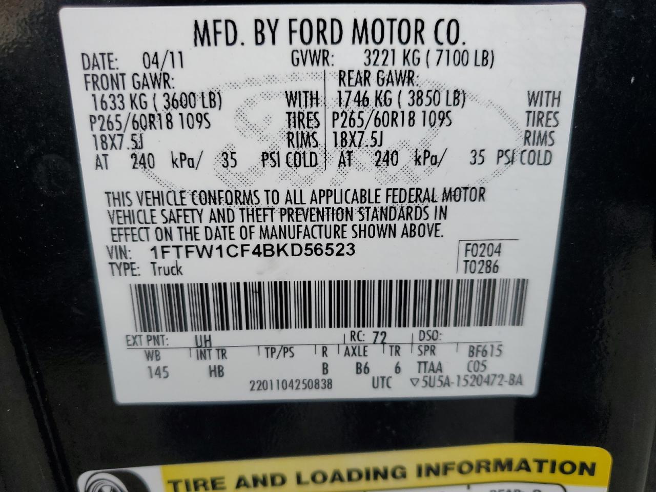 2011 FORD F-150