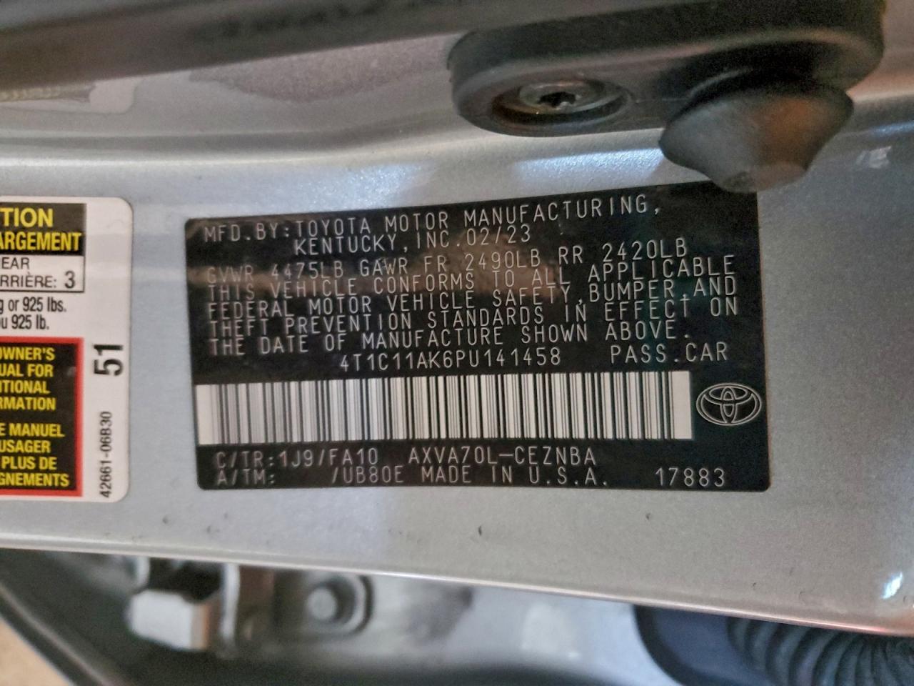 2023 TOYOTA CAMRY