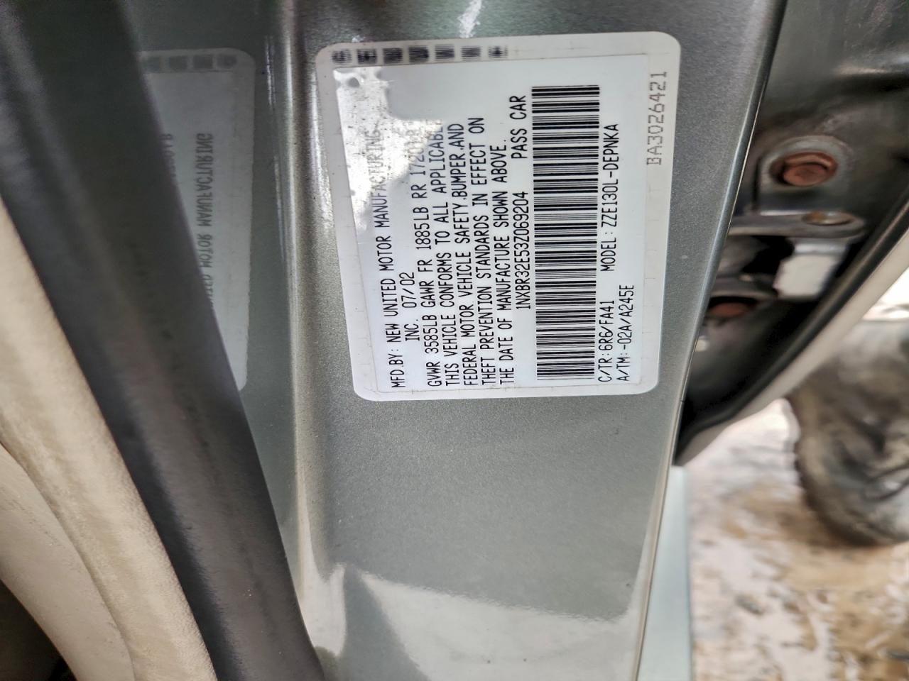 2003 TOYOTA COROLLA