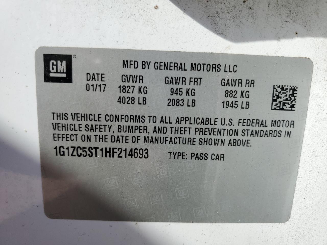 2017 CHEVROLET MALIBU