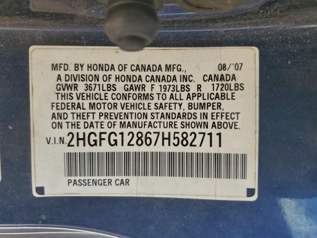 2007 HONDA CIVIC
