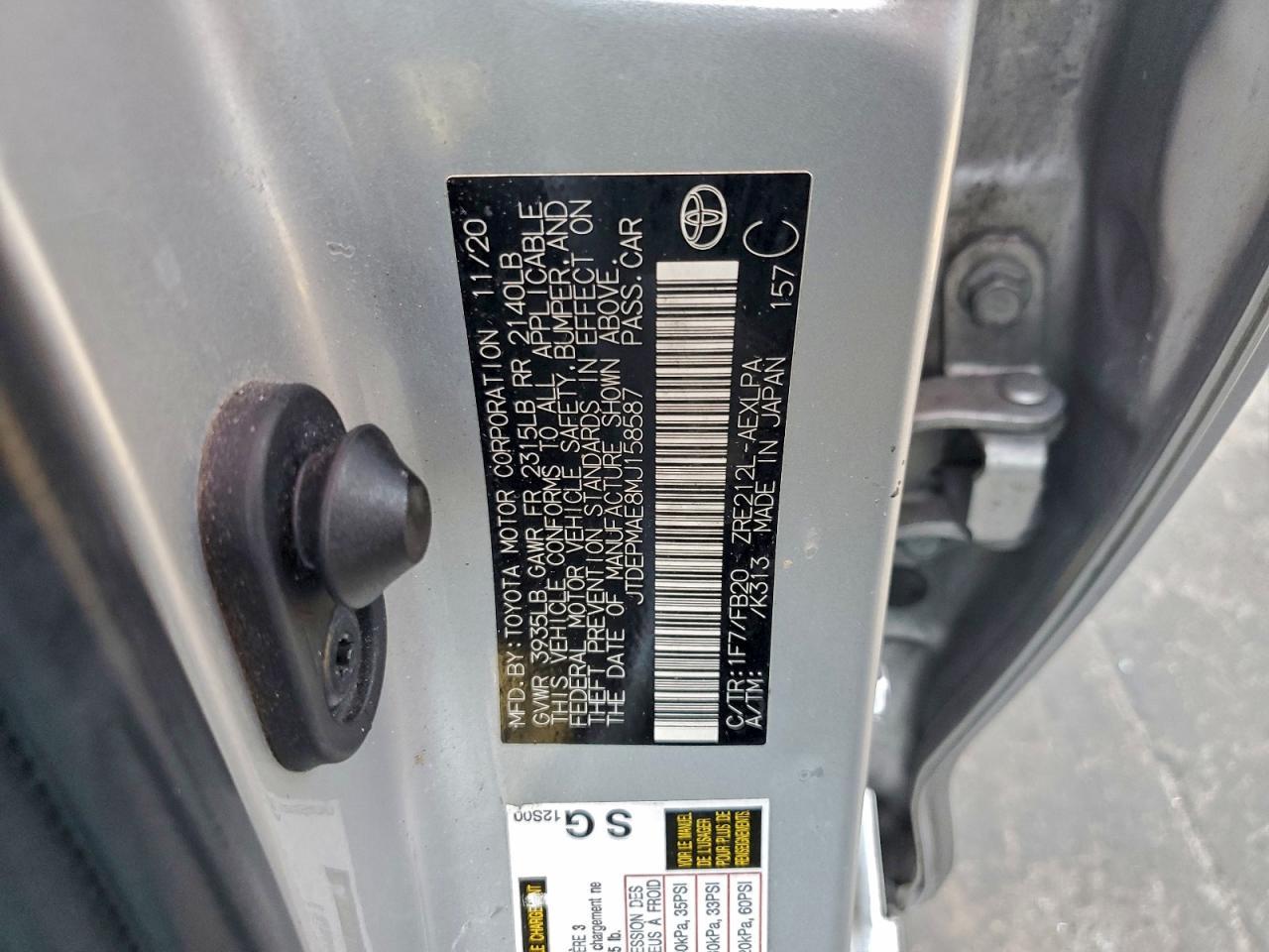 2021 TOYOTA COROLLA