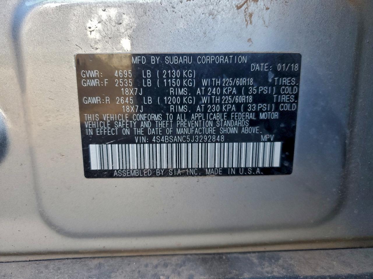 2018 SUBARU Outback