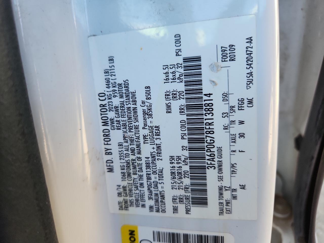 2015 FORD FUSION