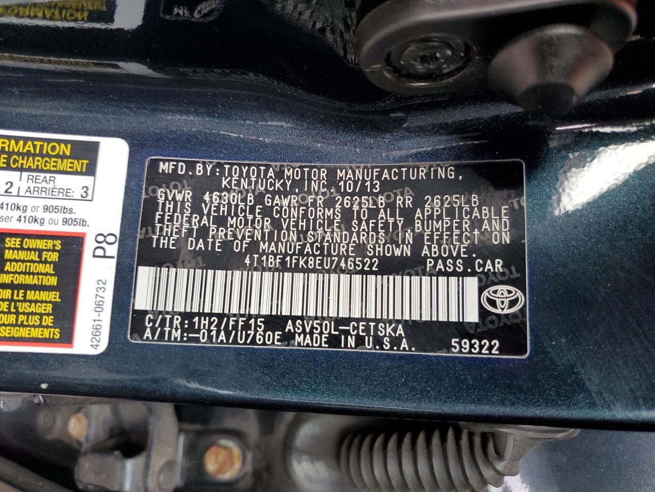 2014 TOYOTA CAMRY