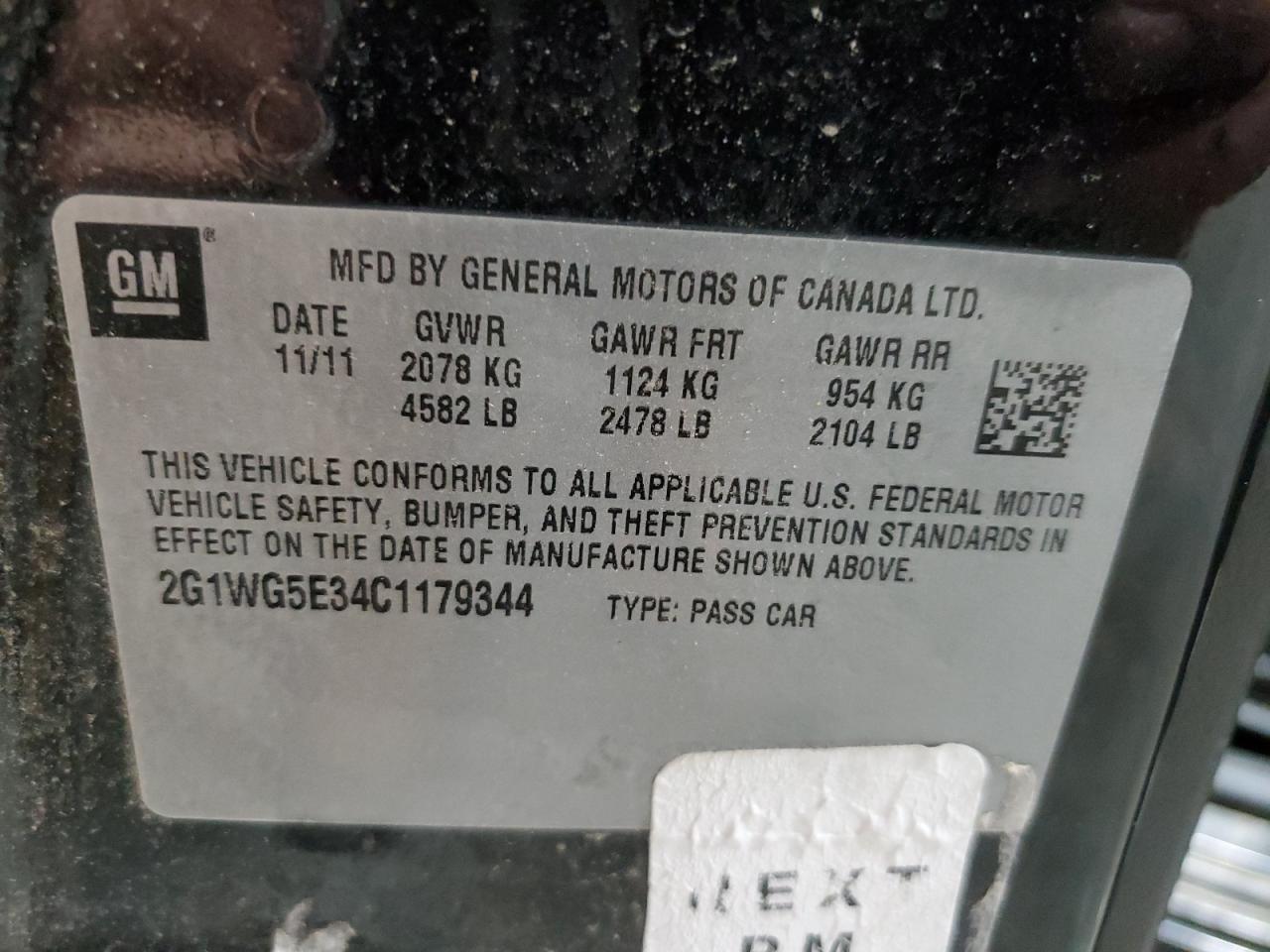 2012 CHEVROLET IMPALA