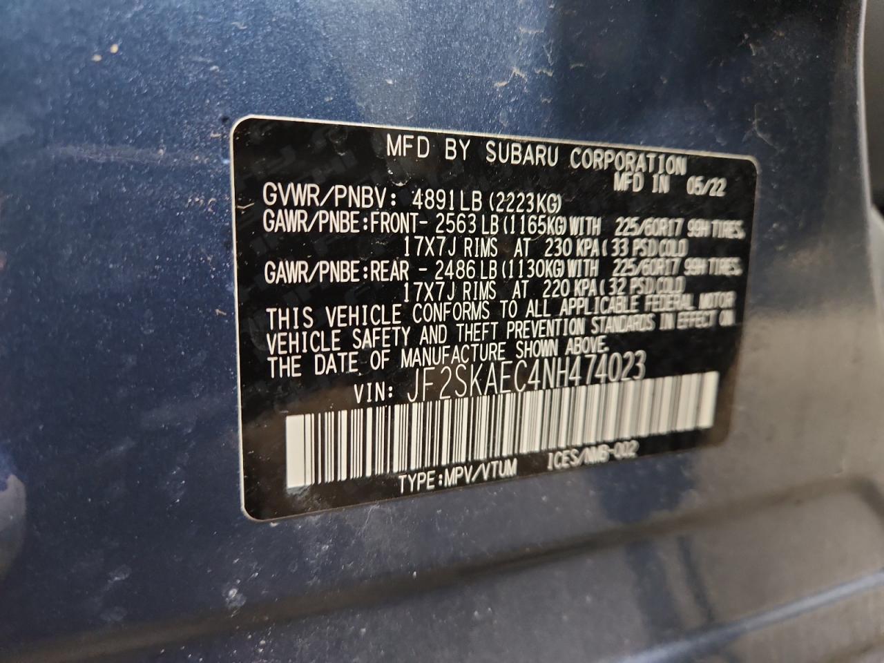 2022 SUBARU FORESTER