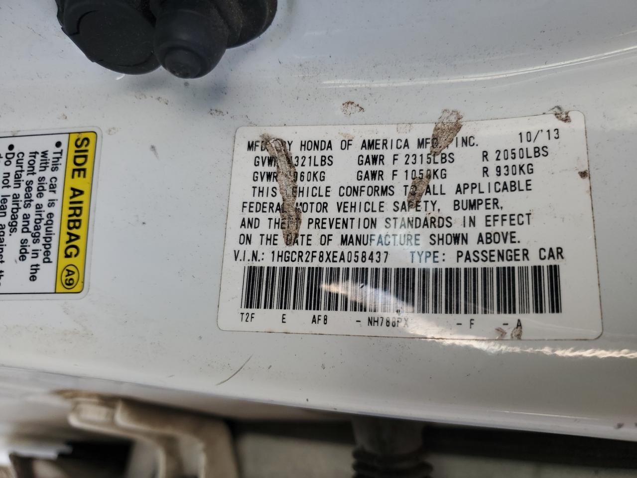 2014 HONDA ACCORD