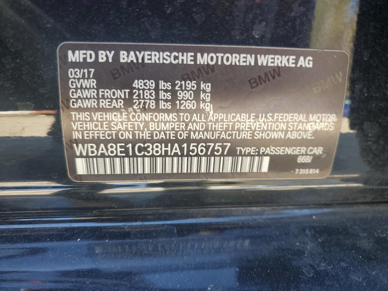 2017 BMW 3 SERIES
