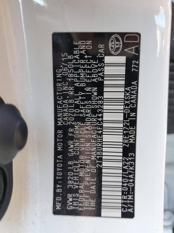 2015 TOYOTA COROLLA