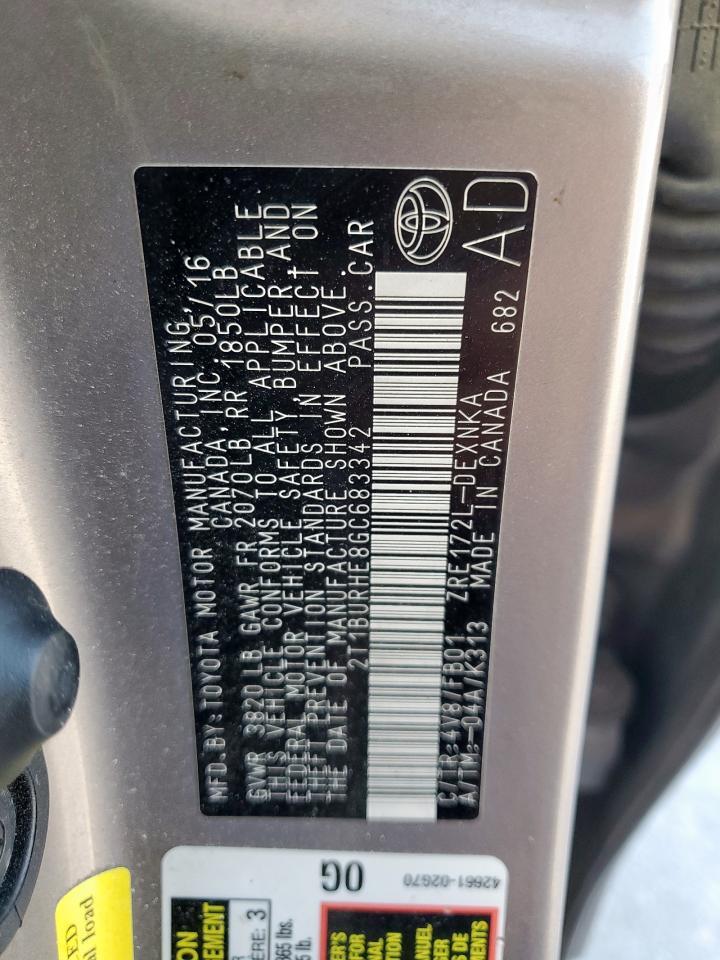 2016 TOYOTA COROLLA