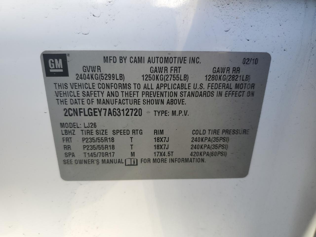 2010 CHEVROLET EQUINOX