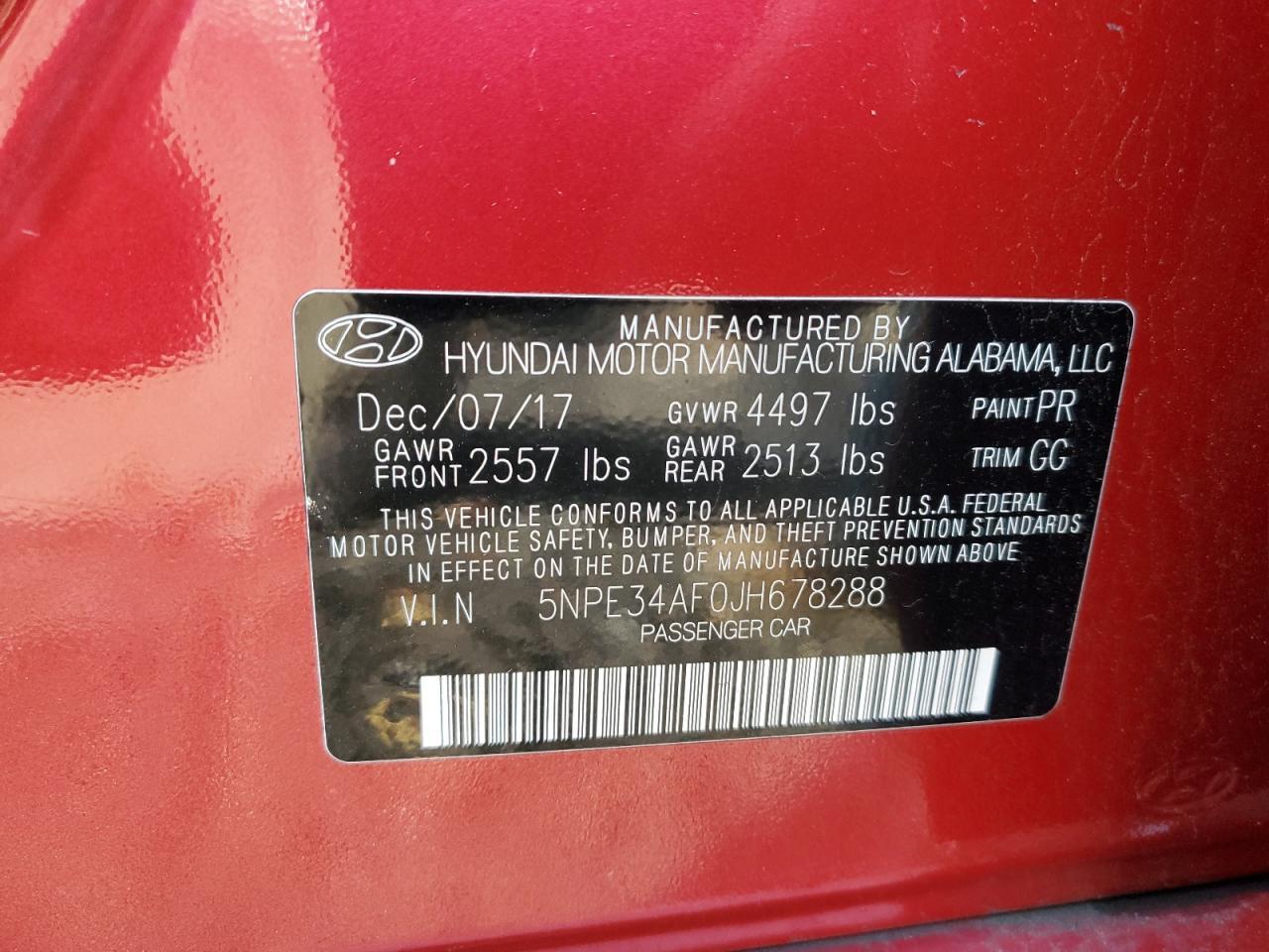 2018 HYUNDAI SONATA