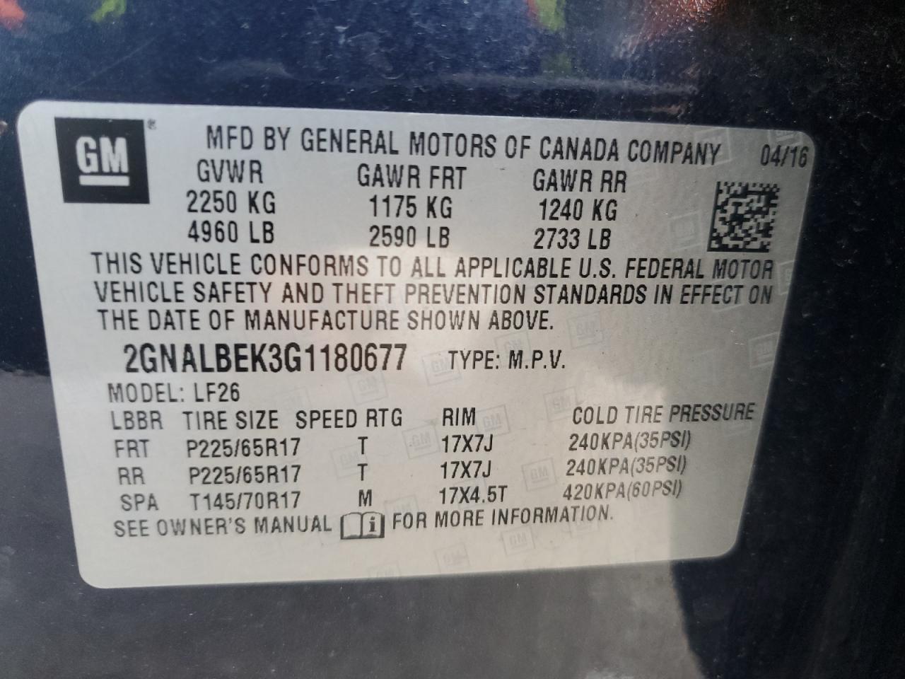 2016 CHEVROLET EQUINOX