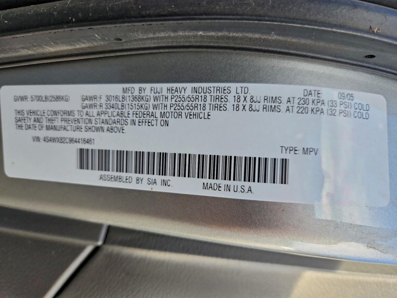 2006 SUBARU B9 Tribeca