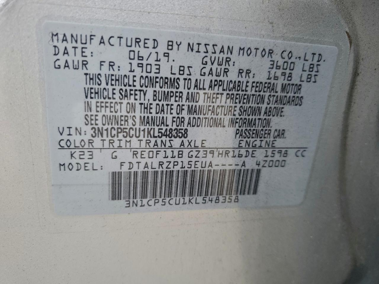 2019 NISSAN KICKS