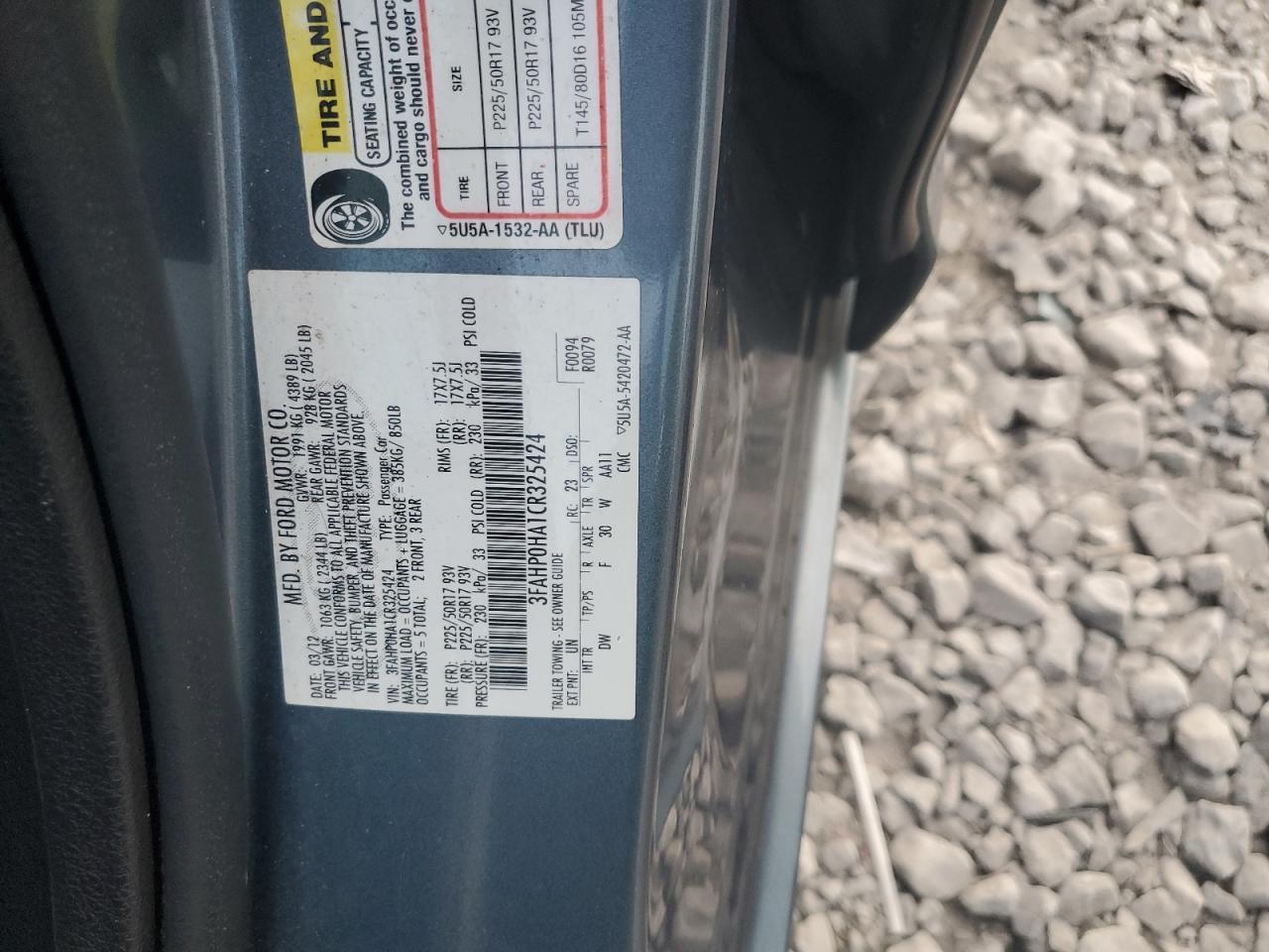 2012 FORD FUSION