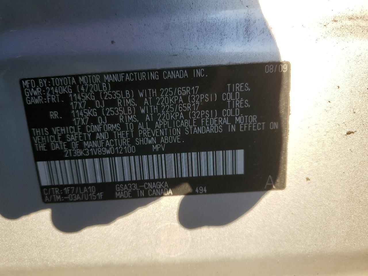 2009 TOYOTA RAV4