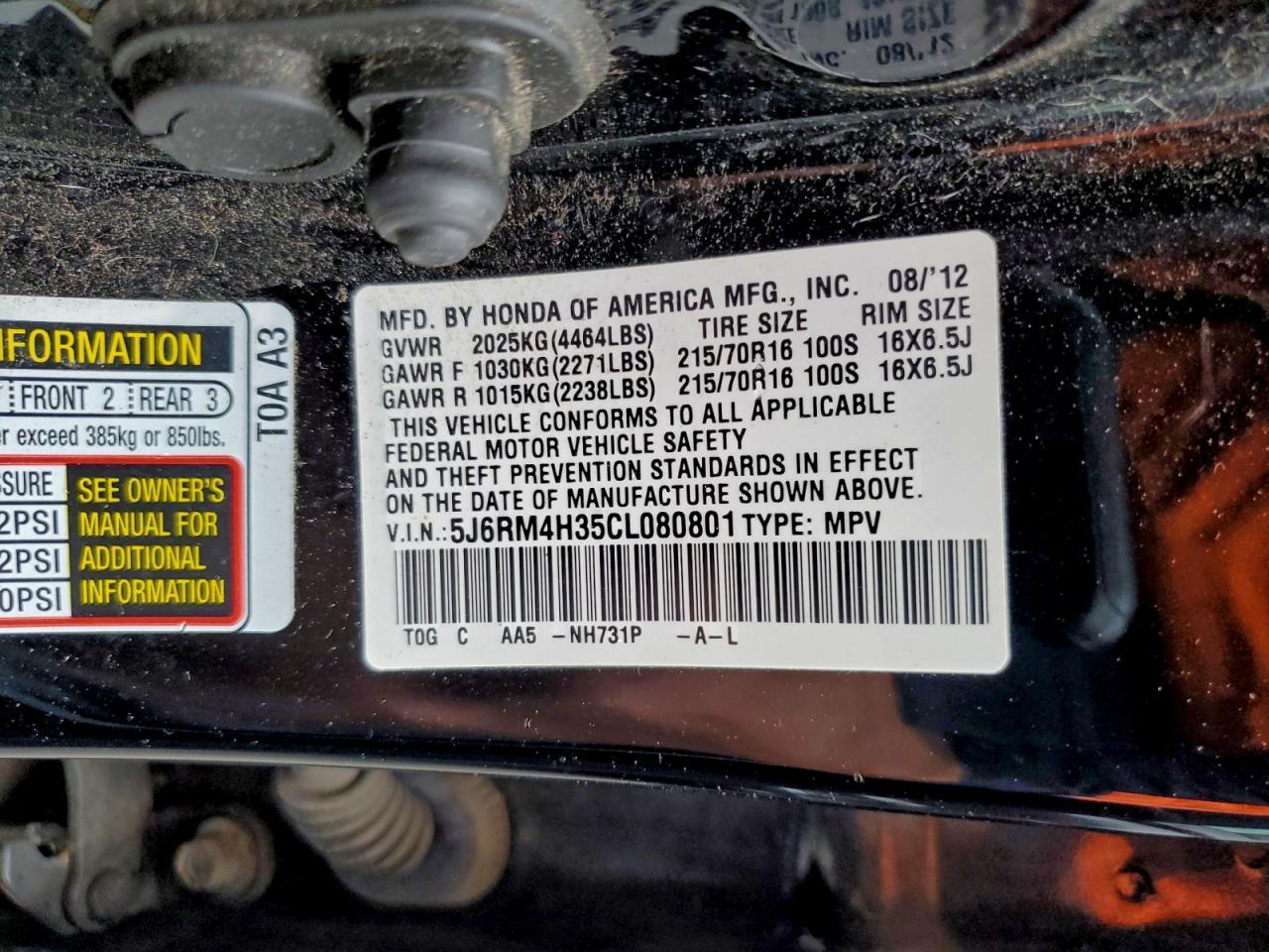 2012 HONDA CR-V