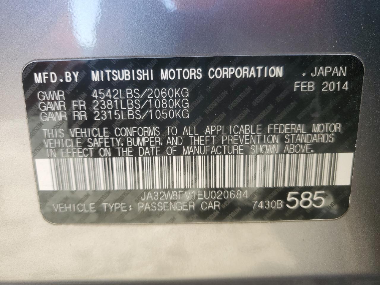 2014 MITSUBISHI Lancer Evolution