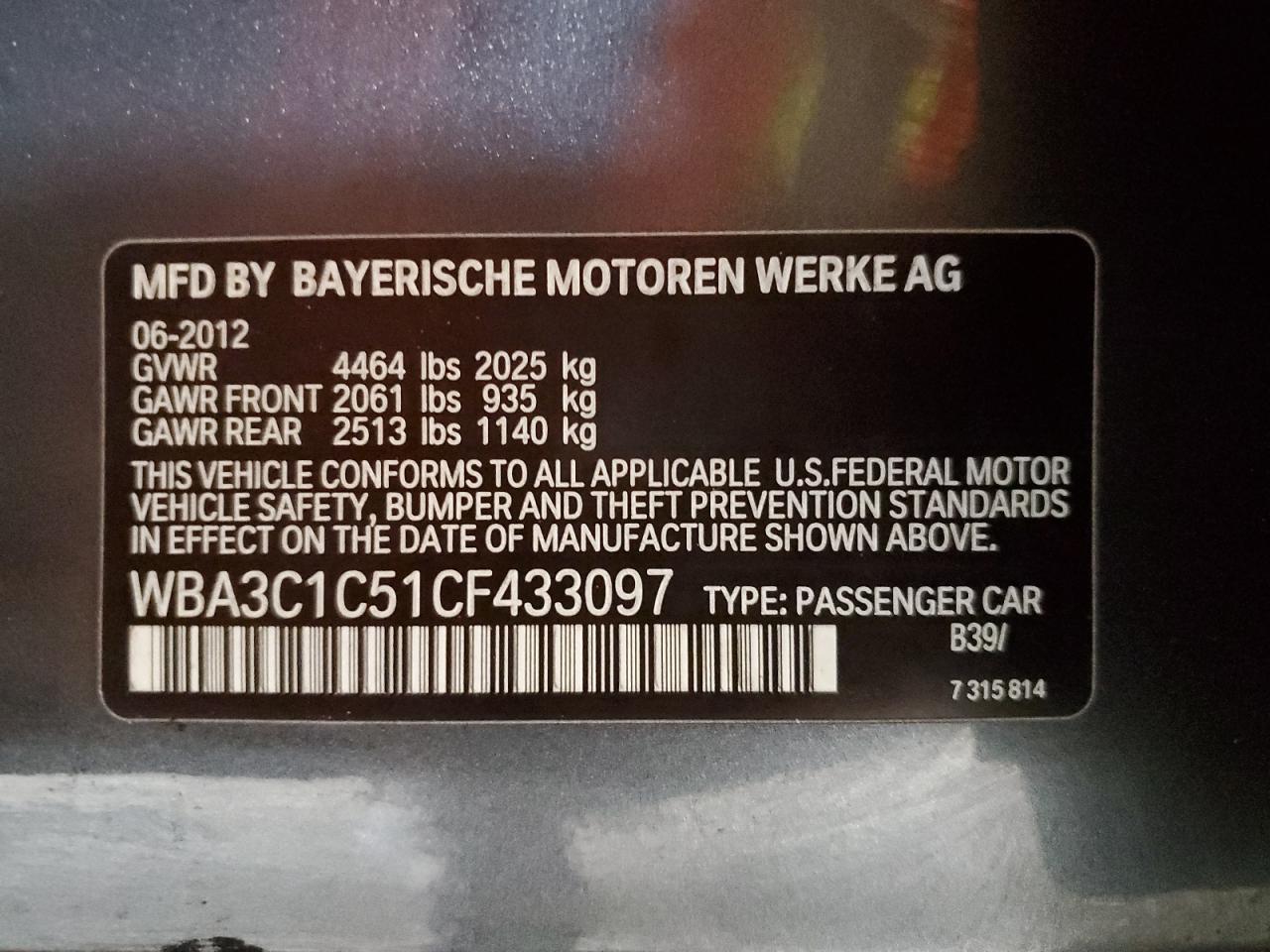 2012 BMW 3 SERIES