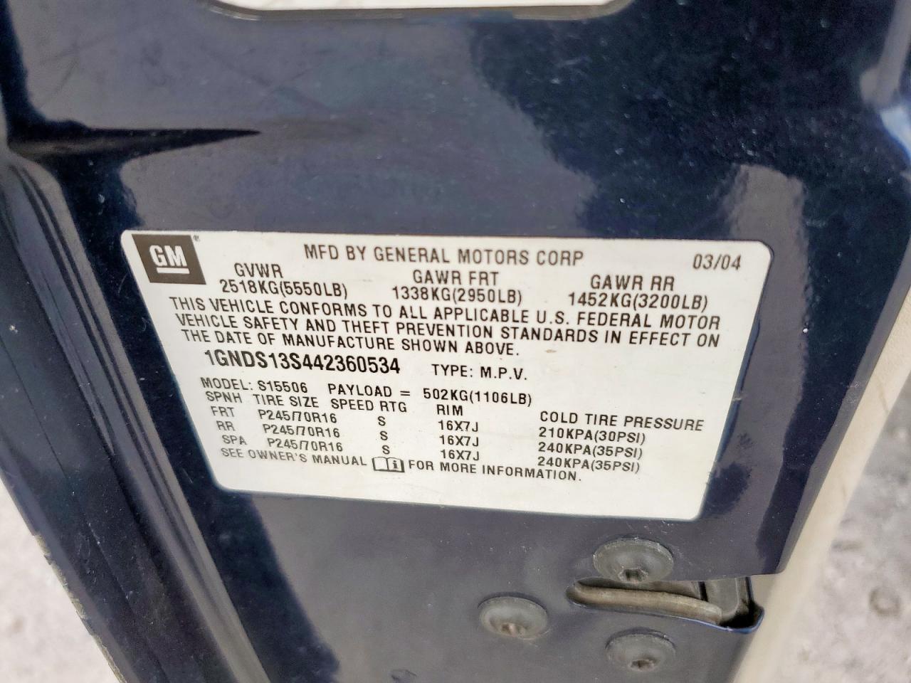 2004 CHEVROLET Trailblazer
