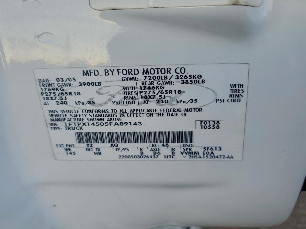 2005 FORD F-150
