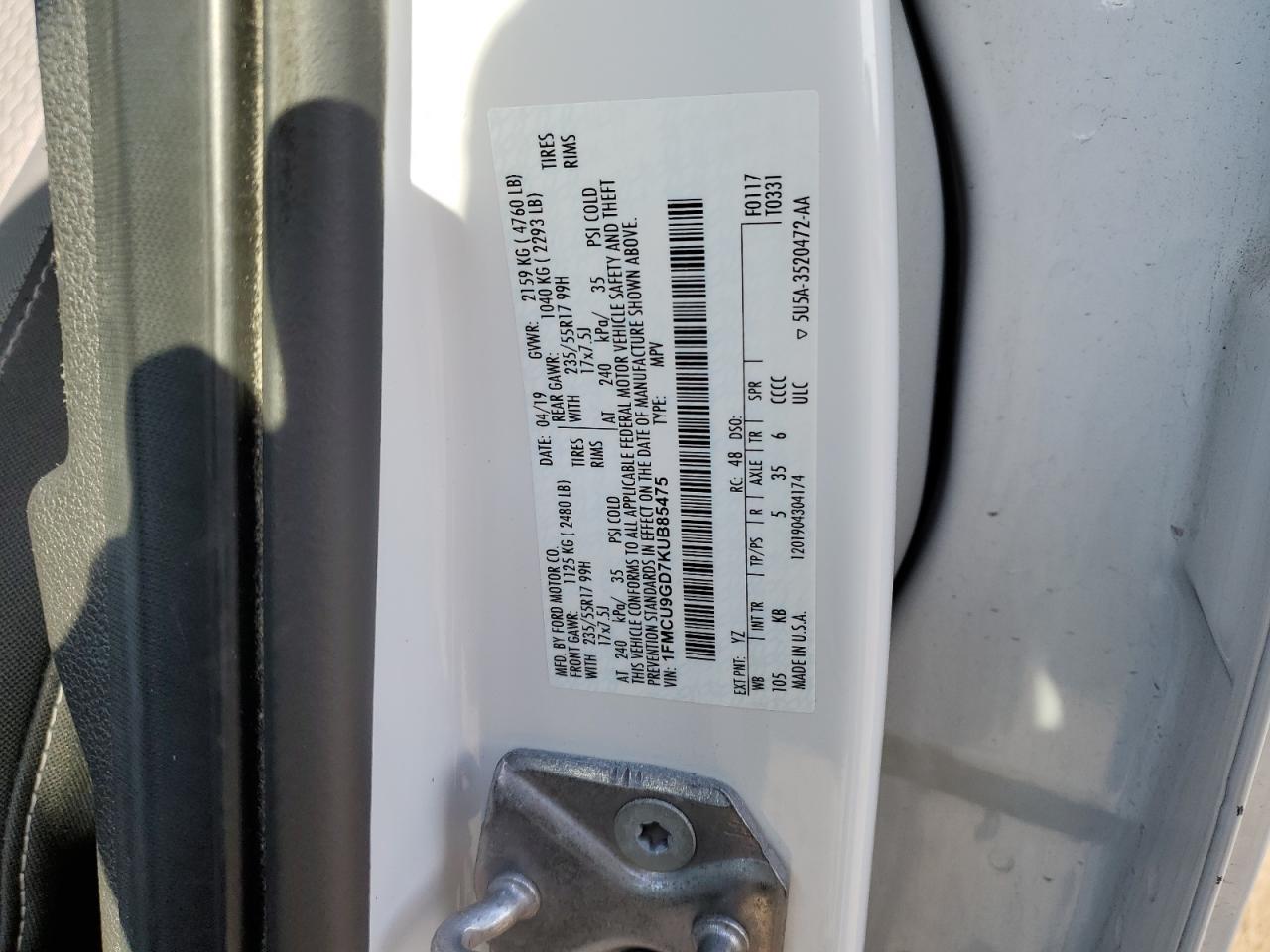 2019 FORD ESCAPE