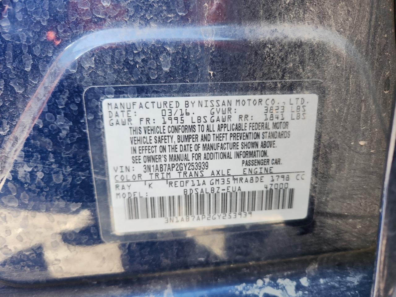 2016 NISSAN SENTRA