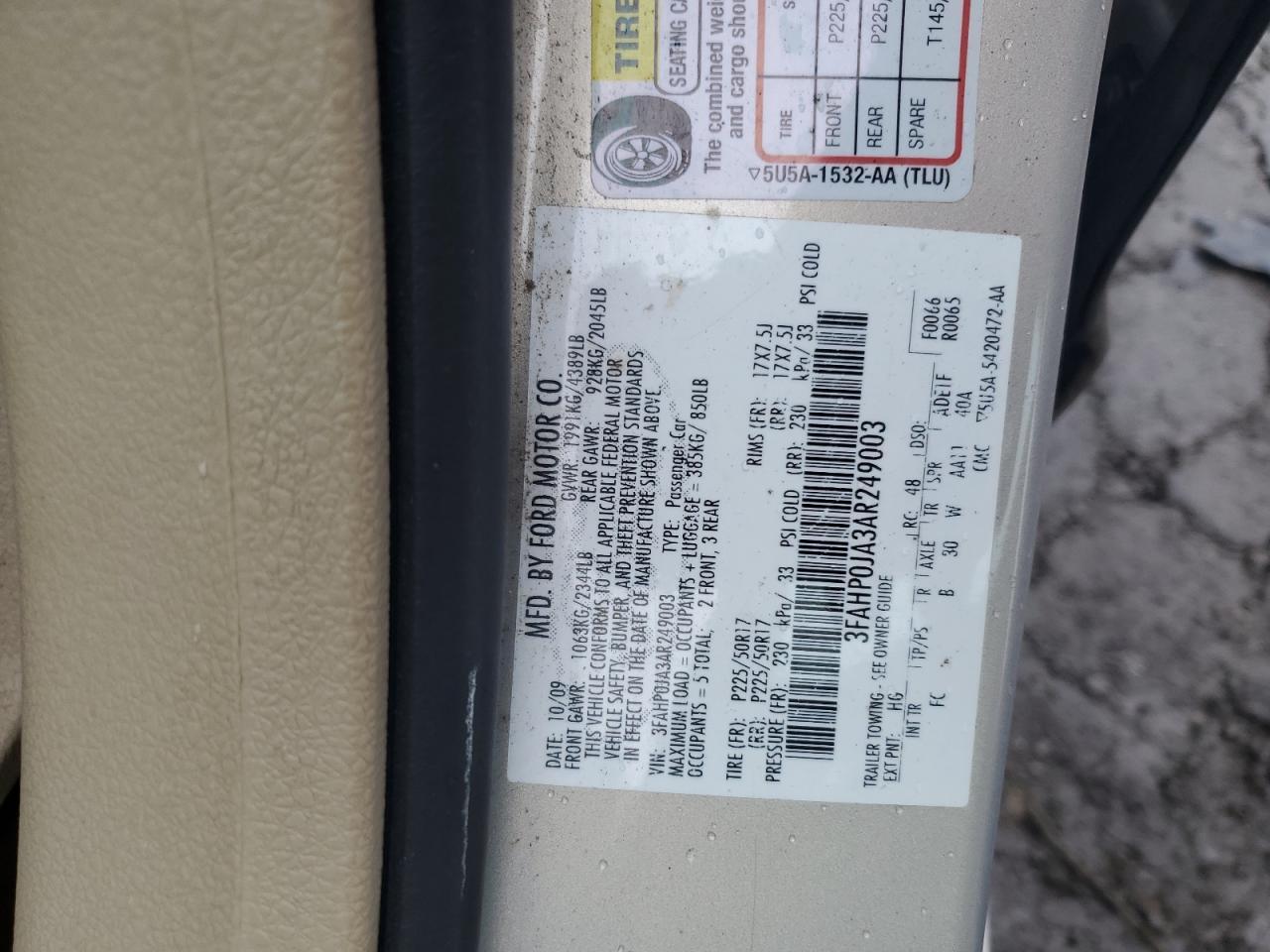 2010 FORD FUSION