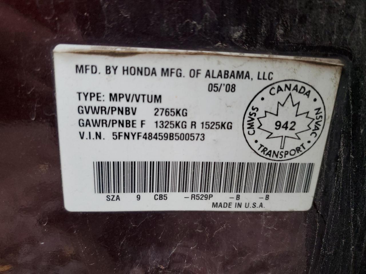 2009 HONDA PILOT