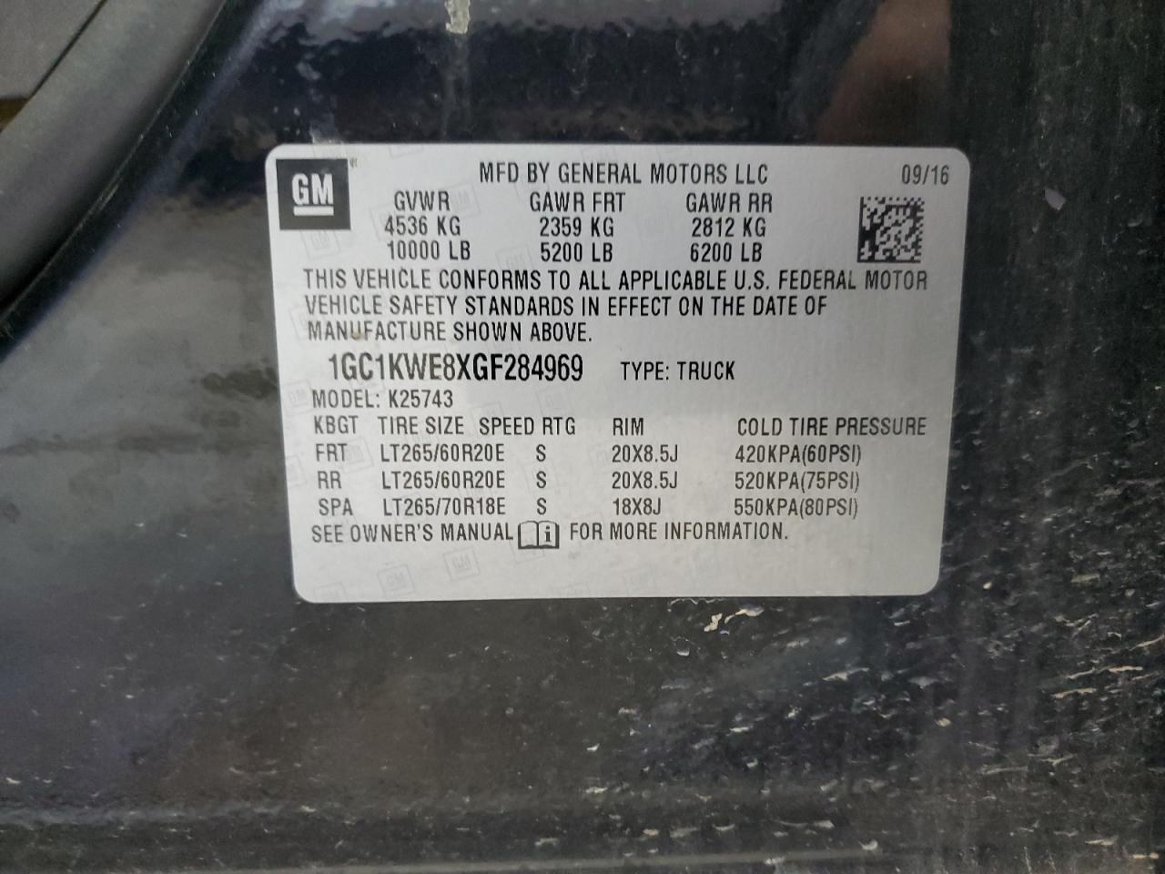 2016 CHEVROLET Silverado 2500