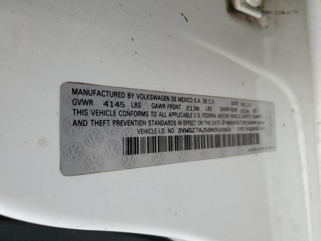 2011 VOLKSWAGEN JETTA