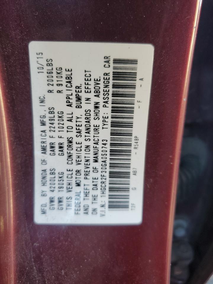 2016 HONDA ACCORD