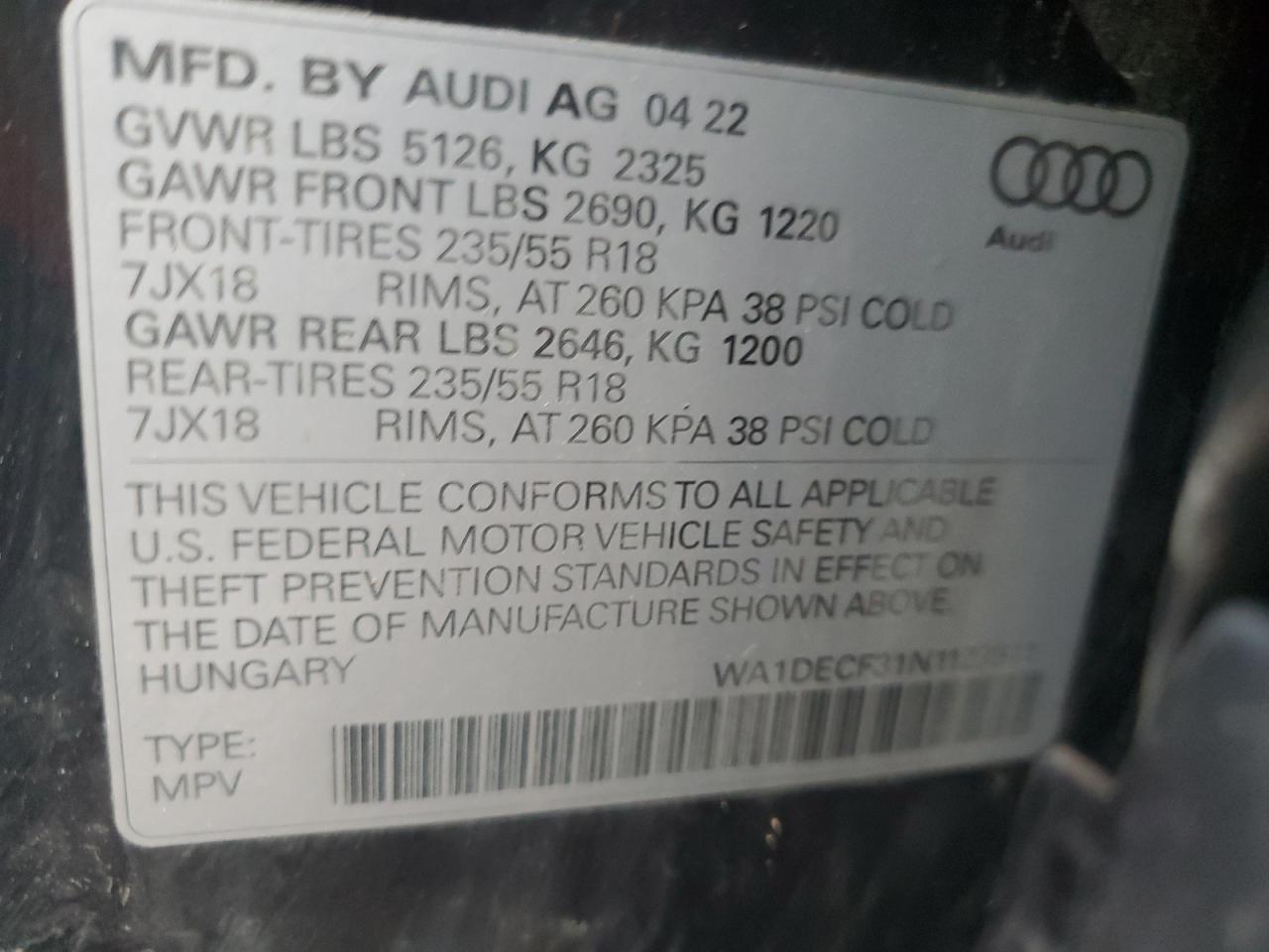 2022 AUDI Q3