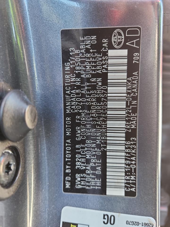 2014 TOYOTA COROLLA