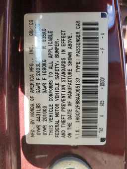 2010 HONDA ACCORD
