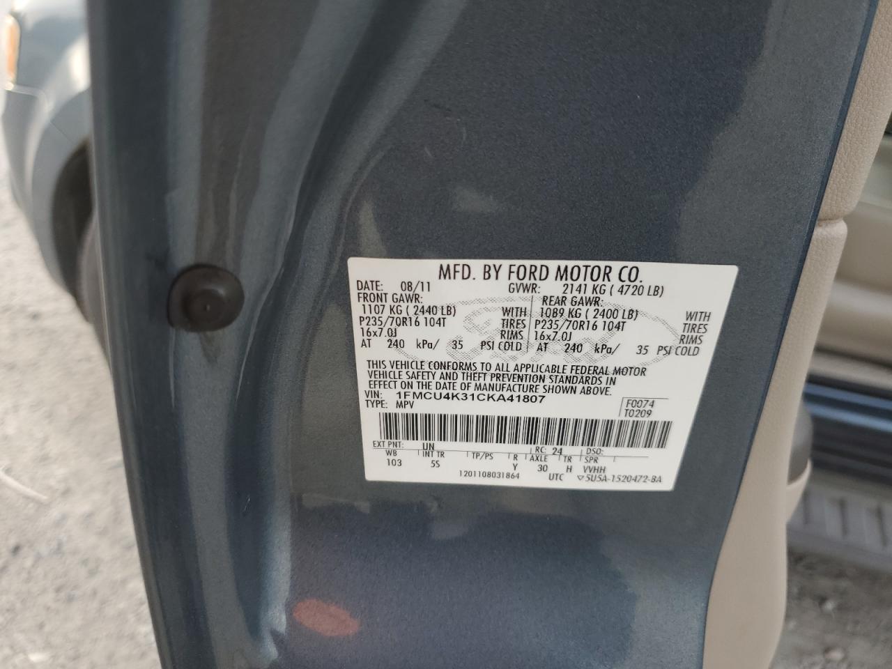 2012 FORD Escape Hybrid