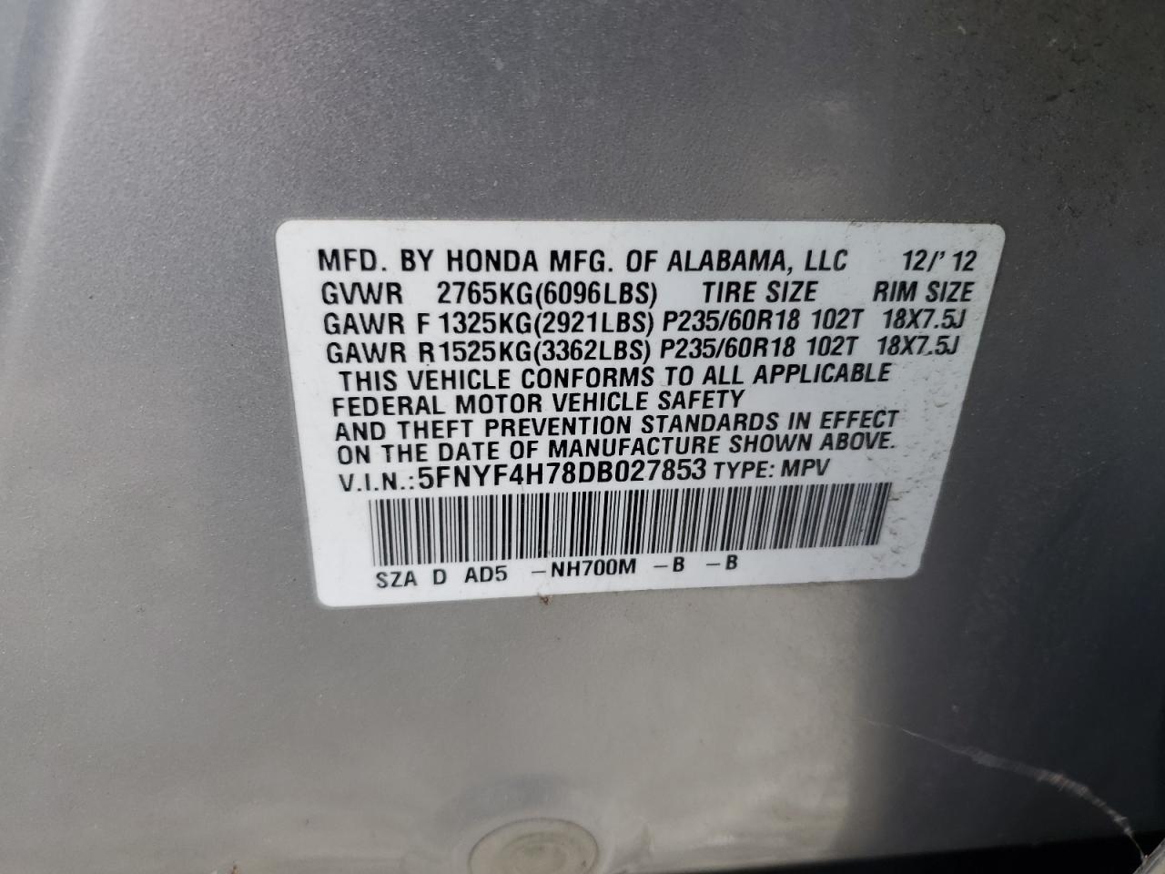 2013 HONDA PILOT