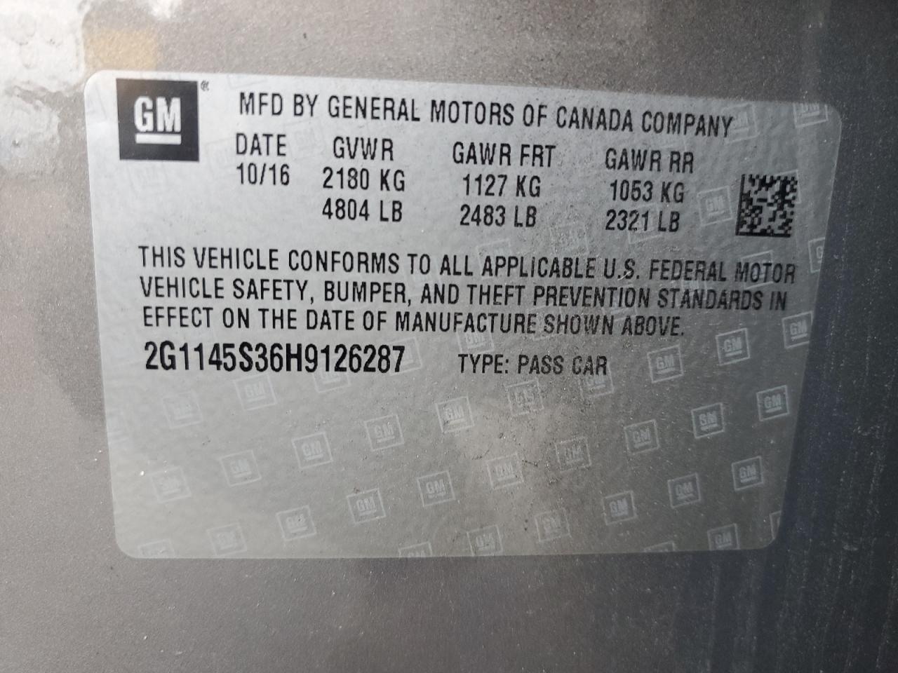 2017 CHEVROLET IMPALA