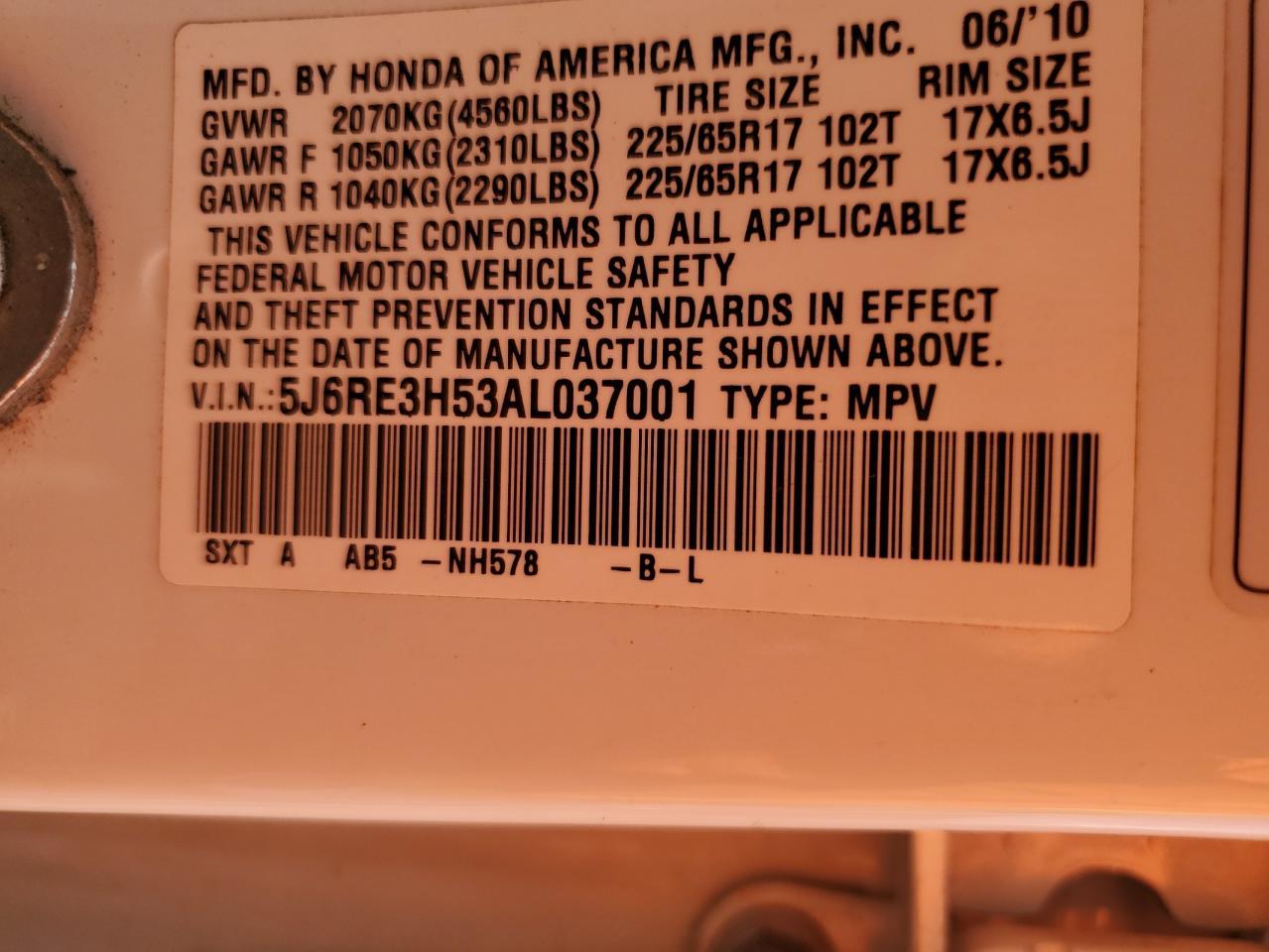 2010 HONDA CR-V