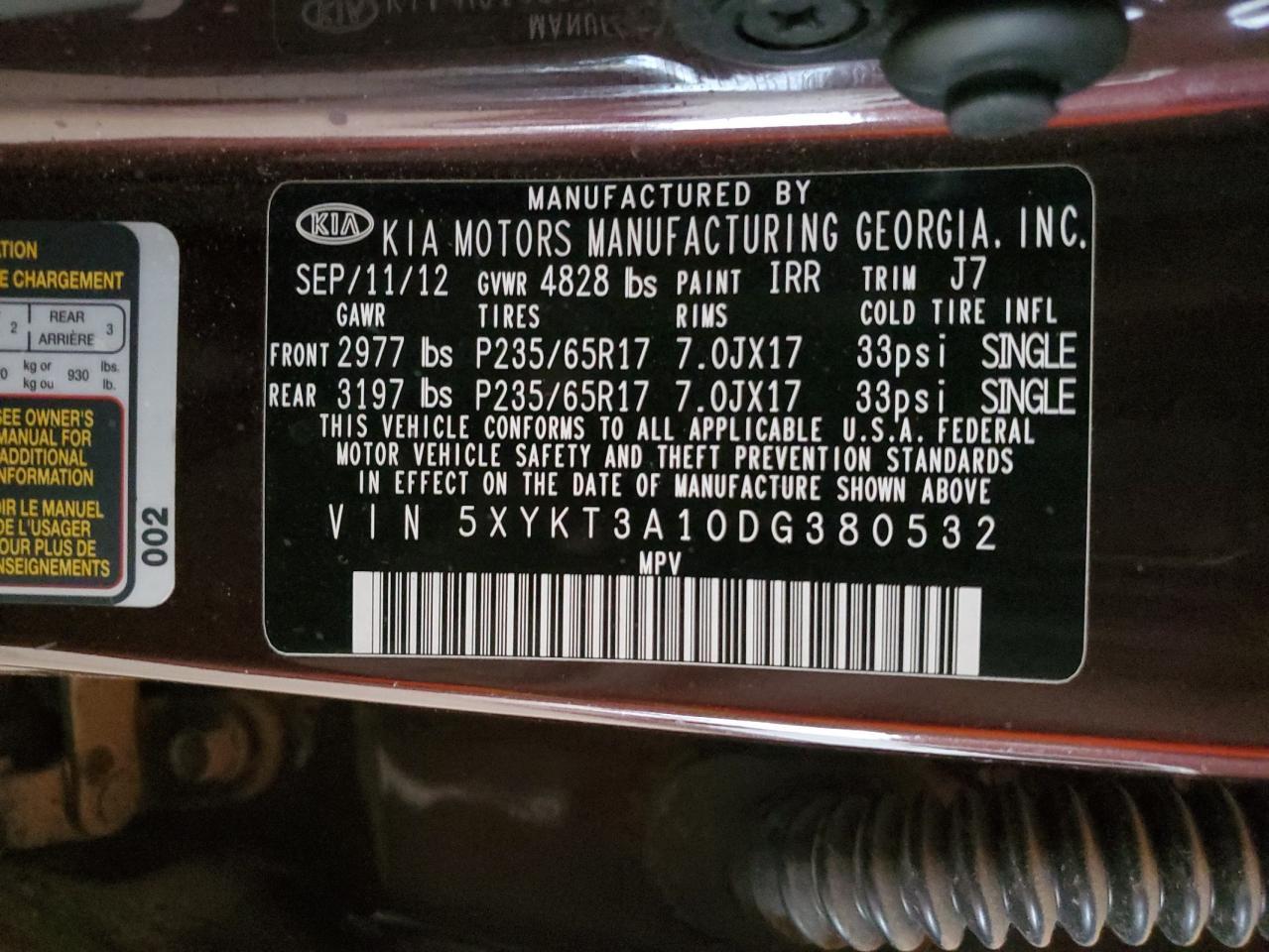 2013 KIA SORENTO
