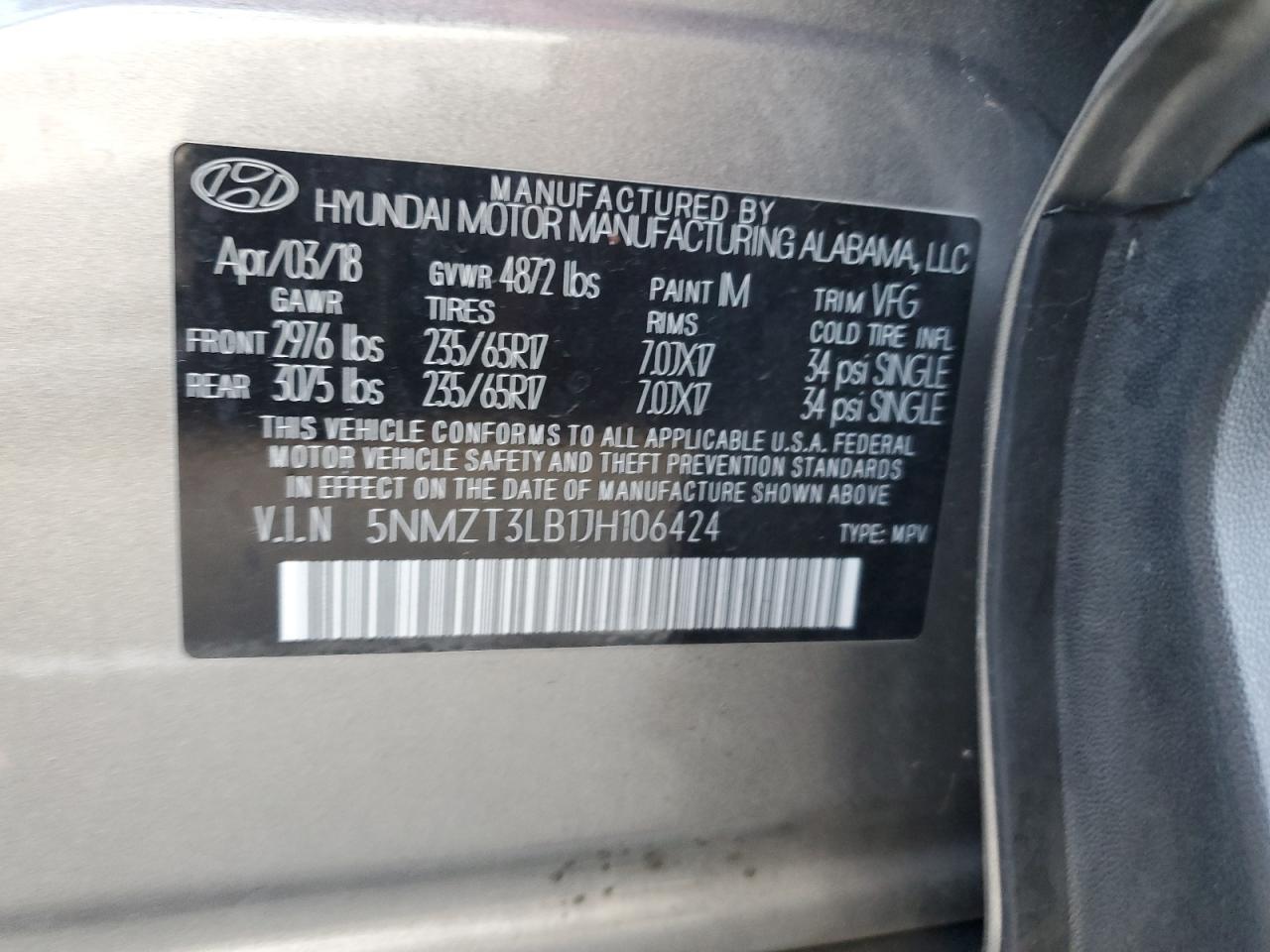 2018 HYUNDAI SANTA FE