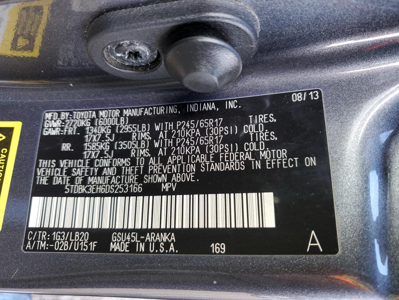 2013 TOYOTA HIGHLANDER